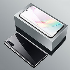 Custodia Lusso Alluminio Laterale Specchio 360 Gradi Cover T01 per Samsung Galaxy Note 10 5G Argento