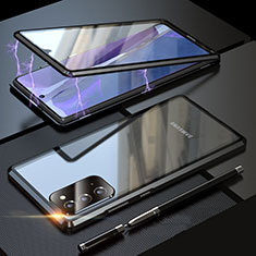 Custodia Lusso Alluminio Laterale Specchio 360 Gradi Cover T01 per Samsung Galaxy Note 20 5G Nero