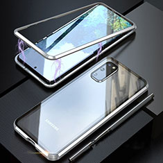 Custodia Lusso Alluminio Laterale Specchio 360 Gradi Cover T01 per Samsung Galaxy S20 Argento