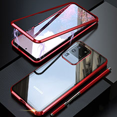 Custodia Lusso Alluminio Laterale Specchio 360 Gradi Cover T01 per Samsung Galaxy S20 Ultra 5G Rosso