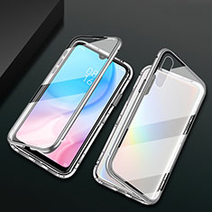 Custodia Lusso Alluminio Laterale Specchio 360 Gradi Cover T01 per Xiaomi Mi A3 Argento