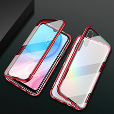 Custodia Lusso Alluminio Laterale Specchio 360 Gradi Cover T01 per Xiaomi Mi A3 Rosso