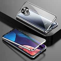 Custodia Lusso Alluminio Laterale Specchio 360 Gradi Cover T01 per Xiaomi Redmi K30 Pro 5G Argento