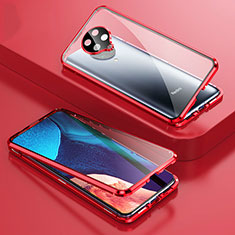Custodia Lusso Alluminio Laterale Specchio 360 Gradi Cover T01 per Xiaomi Redmi K30 Pro 5G Rosso