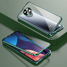 Custodia Lusso Alluminio Laterale Specchio 360 Gradi Cover T01 per Xiaomi Redmi K30 Pro 5G Verde
