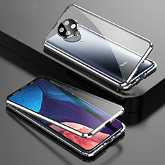Custodia Lusso Alluminio Laterale Specchio 360 Gradi Cover T01 per Xiaomi Redmi K30 Pro Zoom Argento