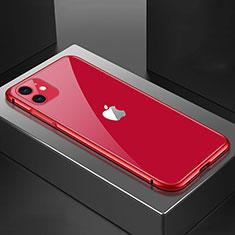 Custodia Lusso Alluminio Laterale Specchio 360 Gradi Cover T02 per Apple iPhone 11 Rosso