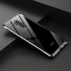 Custodia Lusso Alluminio Laterale Specchio 360 Gradi Cover T02 per Huawei Mate 20 Lite Nero