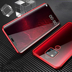 Custodia Lusso Alluminio Laterale Specchio 360 Gradi Cover T02 per Huawei Mate 20 X 5G Rosso