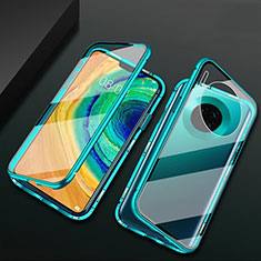 Custodia Lusso Alluminio Laterale Specchio 360 Gradi Cover T02 per Huawei Mate 30 Pro Verde