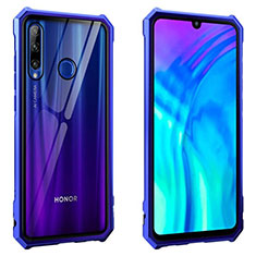 Custodia Lusso Alluminio Laterale Specchio 360 Gradi Cover T02 per Huawei P Smart+ Plus (2019) Blu