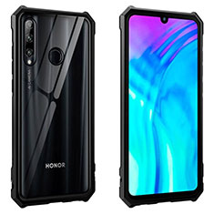 Custodia Lusso Alluminio Laterale Specchio 360 Gradi Cover T02 per Huawei P Smart+ Plus (2019) Nero