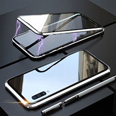 Custodia Lusso Alluminio Laterale Specchio 360 Gradi Cover T02 per Samsung Galaxy A70 Argento