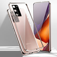 Custodia Lusso Alluminio Laterale Specchio 360 Gradi Cover T02 per Samsung Galaxy Note 20 5G Bronze