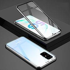 Custodia Lusso Alluminio Laterale Specchio 360 Gradi Cover T02 per Samsung Galaxy S20 Plus Argento