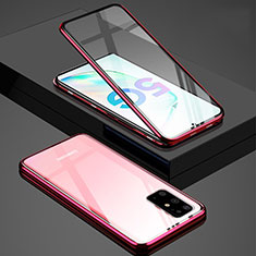 Custodia Lusso Alluminio Laterale Specchio 360 Gradi Cover T02 per Samsung Galaxy S20 Plus Rosso