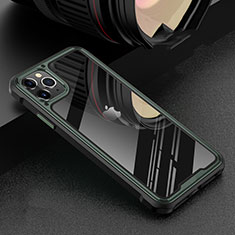 Custodia Lusso Alluminio Laterale Specchio 360 Gradi Cover T03 per Apple iPhone 11 Pro Max Verde
