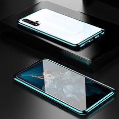 Custodia Lusso Alluminio Laterale Specchio 360 Gradi Cover T03 per Huawei Honor 20 Verde