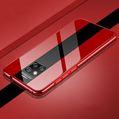 Custodia Lusso Alluminio Laterale Specchio 360 Gradi Cover T03 per Huawei Mate 20 Pro Rosso