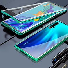 Custodia Lusso Alluminio Laterale Specchio 360 Gradi Cover T03 per Huawei Nova 5 Pro Verde