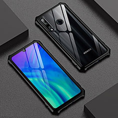 Custodia Lusso Alluminio Laterale Specchio 360 Gradi Cover T03 per Huawei P Smart+ Plus (2019) Nero