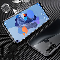 Custodia Lusso Alluminio Laterale Specchio 360 Gradi Cover T03 per Huawei P20 Lite (2019) Nero