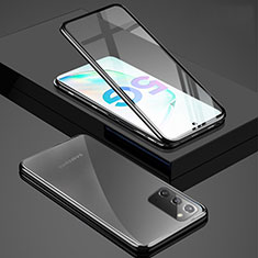 Custodia Lusso Alluminio Laterale Specchio 360 Gradi Cover T03 per Samsung Galaxy Note 20 5G Nero