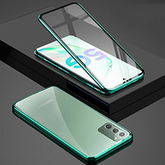 Custodia Lusso Alluminio Laterale Specchio 360 Gradi Cover T03 per Samsung Galaxy Note 20 5G Verde