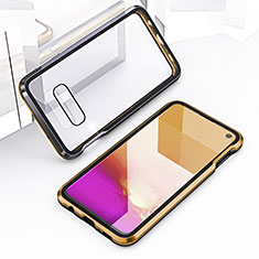 Custodia Lusso Alluminio Laterale Specchio 360 Gradi Cover T03 per Samsung Galaxy S10e Oro