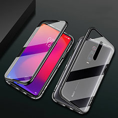 Custodia Lusso Alluminio Laterale Specchio 360 Gradi Cover T03 per Xiaomi Mi 9T Pro Nero