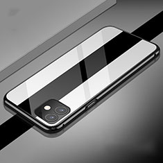 Custodia Lusso Alluminio Laterale Specchio 360 Gradi Cover T04 per Apple iPhone 11 Bianco