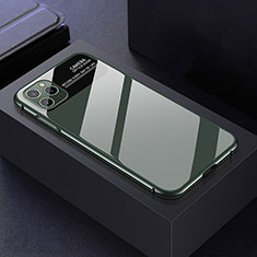 Custodia Lusso Alluminio Laterale Specchio 360 Gradi Cover T04 per Apple iPhone 11 Pro Verde