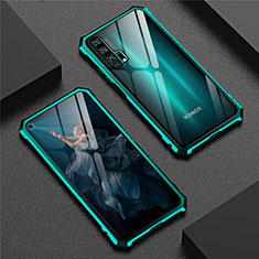 Custodia Lusso Alluminio Laterale Specchio 360 Gradi Cover T04 per Huawei Honor 20 Pro Verde