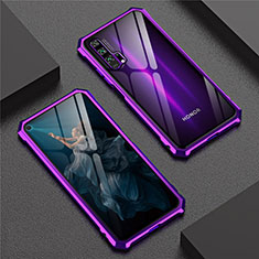 Custodia Lusso Alluminio Laterale Specchio 360 Gradi Cover T04 per Huawei Honor 20 Pro Viola