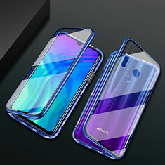 Custodia Lusso Alluminio Laterale Specchio 360 Gradi Cover T04 per Huawei Honor 20E Blu