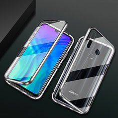 Custodia Lusso Alluminio Laterale Specchio 360 Gradi Cover T04 per Huawei P Smart+ Plus (2019) Argento