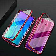 Custodia Lusso Alluminio Laterale Specchio 360 Gradi Cover T04 per Huawei P Smart+ Plus (2019) Rosso