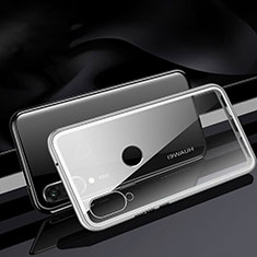 Custodia Lusso Alluminio Laterale Specchio 360 Gradi Cover T04 per Huawei P30 Lite Bianco