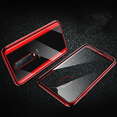 Custodia Lusso Alluminio Laterale Specchio 360 Gradi Cover T04 per Oppo R17 Pro Rosso