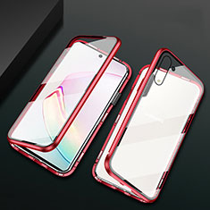 Custodia Lusso Alluminio Laterale Specchio 360 Gradi Cover T04 per Samsung Galaxy Note 10 Rosso