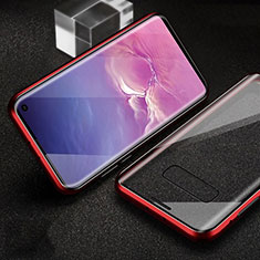 Custodia Lusso Alluminio Laterale Specchio 360 Gradi Cover T04 per Samsung Galaxy S10e Rosso