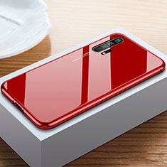 Custodia Lusso Alluminio Laterale Specchio 360 Gradi Cover T05 per Huawei Honor 20 Pro Rosso