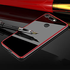Custodia Lusso Alluminio Laterale Specchio 360 Gradi Cover T05 per Huawei Honor V20 Rosso