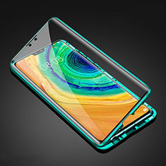 Custodia Lusso Alluminio Laterale Specchio 360 Gradi Cover T05 per Huawei Mate 30E Pro 5G Verde