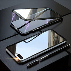 Custodia Lusso Alluminio Laterale Specchio 360 Gradi Cover T05 per Oppo RX17 Neo Nero