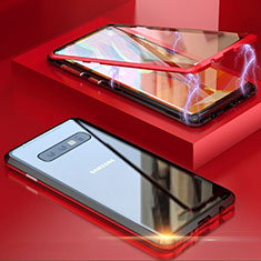 Custodia Lusso Alluminio Laterale Specchio 360 Gradi Cover T05 per Samsung Galaxy S10 5G Rosso
