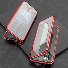Custodia Lusso Alluminio Laterale Specchio 360 Gradi Cover T06 per Apple iPhone 11 Pro Max Rosso