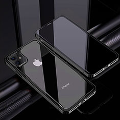 Custodia Lusso Alluminio Laterale Specchio 360 Gradi Cover T06 per Apple iPhone 12 Mini Nero