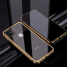 Custodia Lusso Alluminio Laterale Specchio 360 Gradi Cover T06 per Apple iPhone 12 Oro