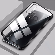 Custodia Lusso Alluminio Laterale Specchio 360 Gradi Cover T06 per Huawei Nova 5i Nero